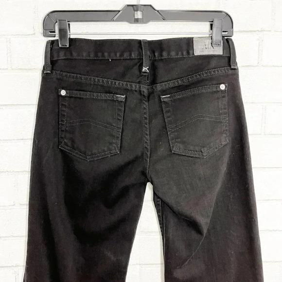 Armani Exchange Black Wide Leg Flare Medium Rise Jeans Women's Size 4 Short - Picture 6 of 10
